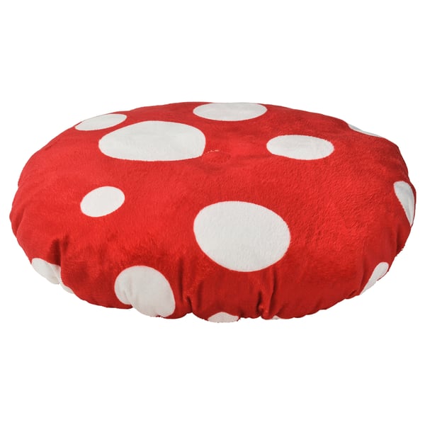 SKOGSDUVA stool cover, toadstool shaped/red white, 30 cm