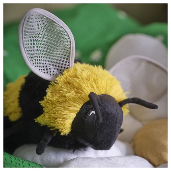 SKOGSDUVA soft toy, bumblebee/black yellow, 21 cm
