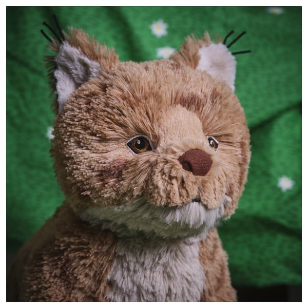 SKOGSDUVA soft toy, lynx/orange brown, 63 cm