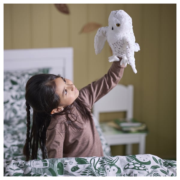 SKOGSDUVA soft toy, hand puppet/snowy owl white, 25 cm
