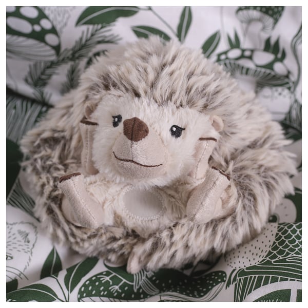 SKOGSDUVA soft toy, hedgehog/beige, 21 cm
