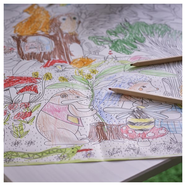 SKOGSDUVA - SKOGSDUVA Colouring paper roll, enchanted forest, 10 m