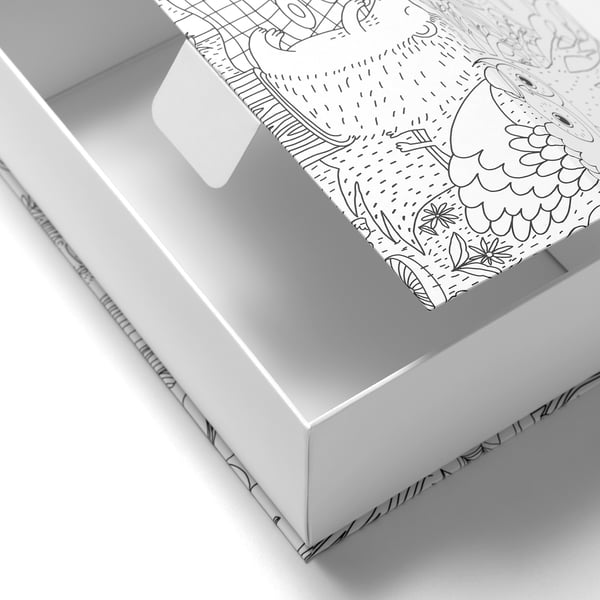 SKOGSDUVA - SKOGSDUVA Box, patterned/multicolour, 25x17x8.5 cm