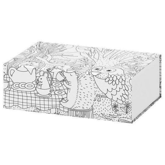 Ikea SKOGSDUVA - Box, patterned/multicolour, 25x17x8.5 cm