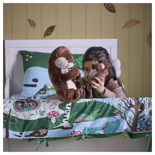 SKOGSDUVA soft toy, set of 2, otter with baby/brown beige, 45 cm