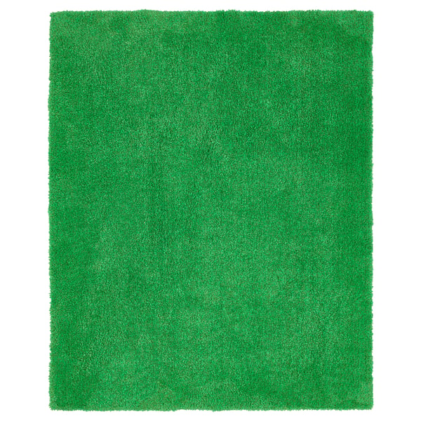 SKOGSDUVA rug, high pile, green, 133x160 cm