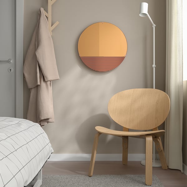 SKOGSGRÄNSEN - SKOGSGRÄNSEN Decorative mirror, copper-colour, 50 cm