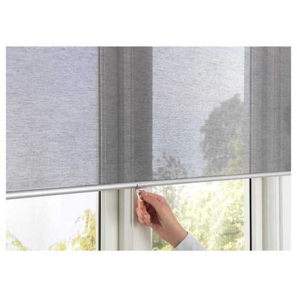 SKOGSKLÖVER roller blind, grey, 80x195 cm