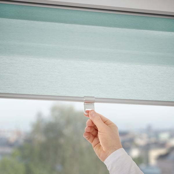 SKOGSKLÖVER roller blind, green, 140x195 cm