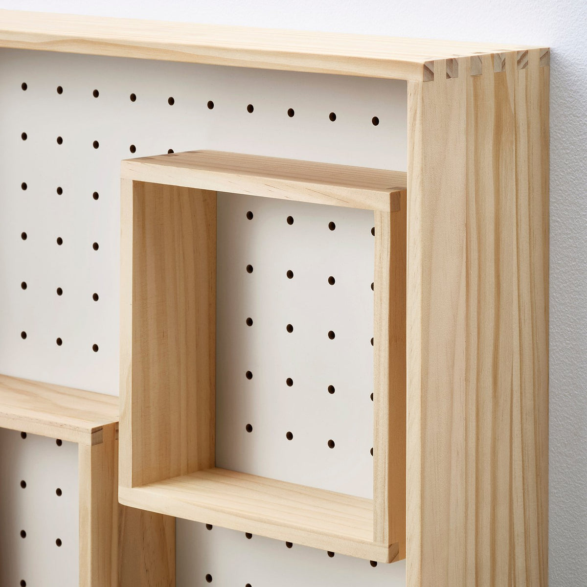 SKOGSMOSAIK display shelf, pine/white, 45x45 cm