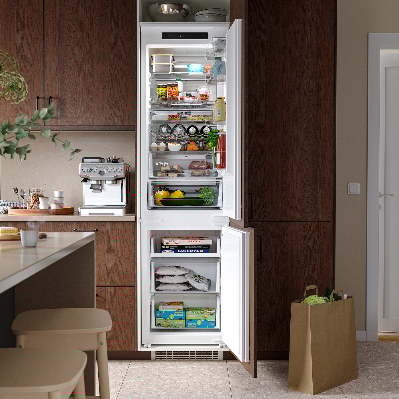 SKOGSNÄS fridge/freezer, IKEA 700 integrated, 213/87 l