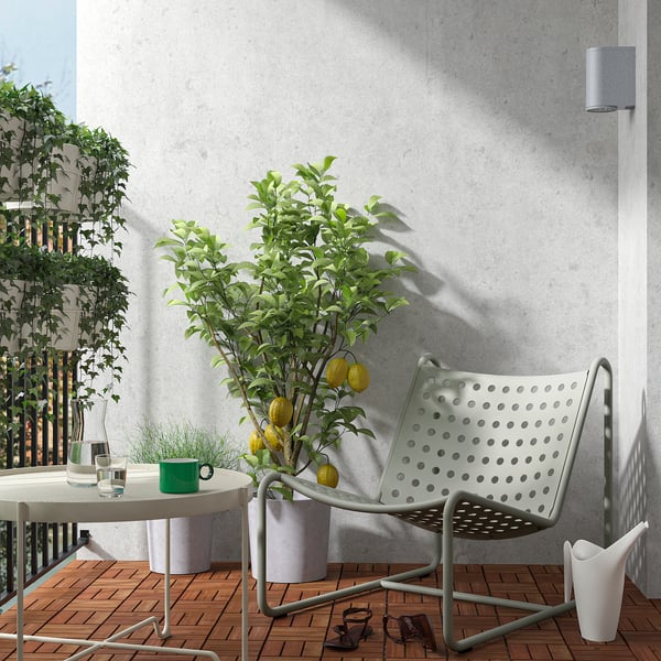 SKOGSÖN easy chair, light grey outdoor, 62x71x88 cm