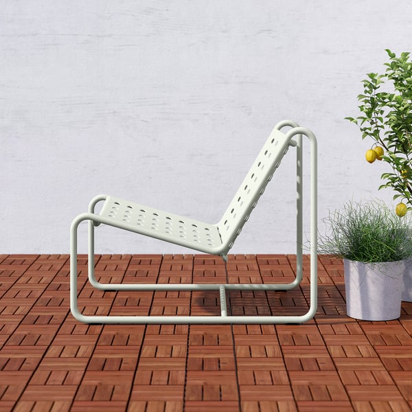 SKOGSÖN - SKOGSÖN Easy chair, light grey outdoor