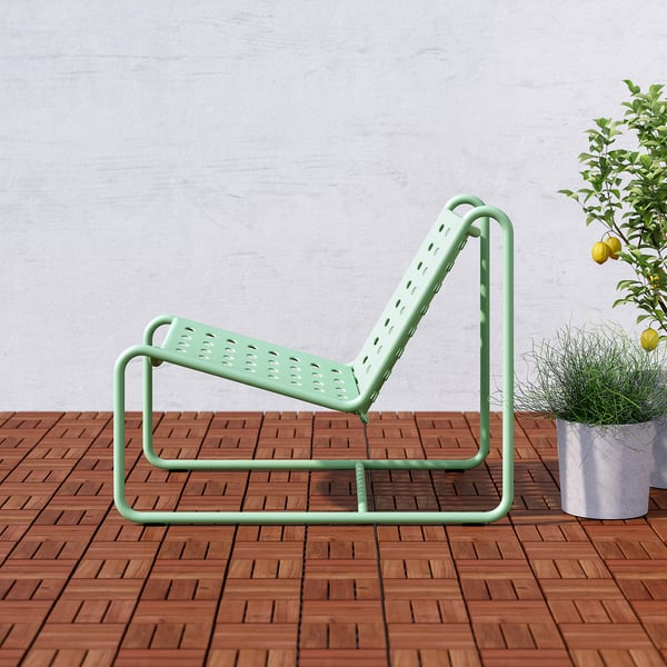 SKOGSÖN easy chair, light green outdoor, 62x71x88 cm