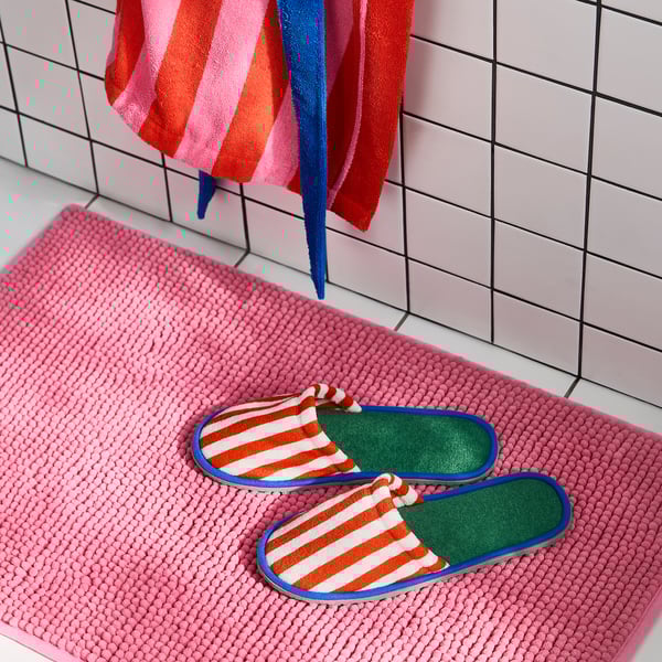 SKOGSSALLAT - SKOGSSALLAT Slippers, red/white/striped, S/M