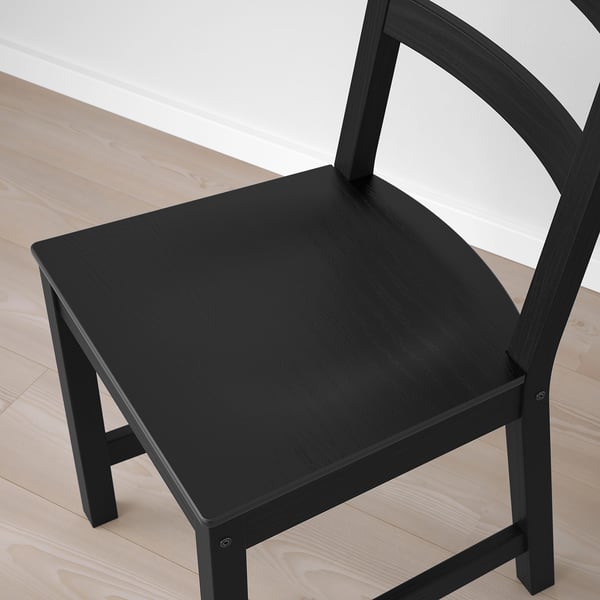 SKOGSTA / NORDVIKEN table and 6 chairs, acacia/black, 235x100 cm