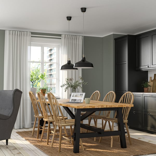 SKOGSTA / SKOGSTA table and 6 chairs, acacia/acacia, 235 cm