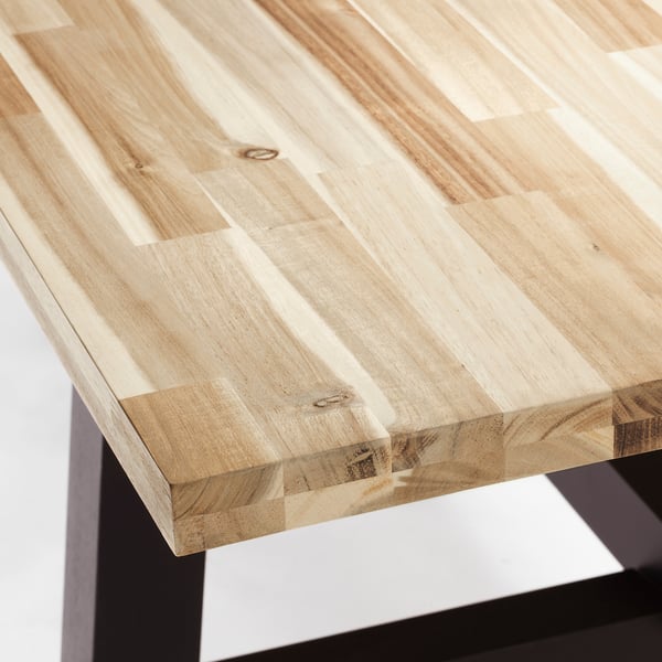 SKOGSTA table, acacia/black, 160x81x74 cm