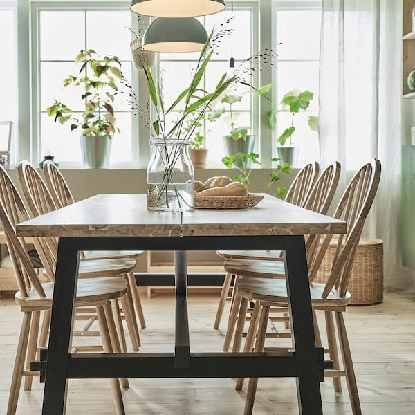 Ikea SKOGSTA - Dining table, acacia/black, 235x100 cm