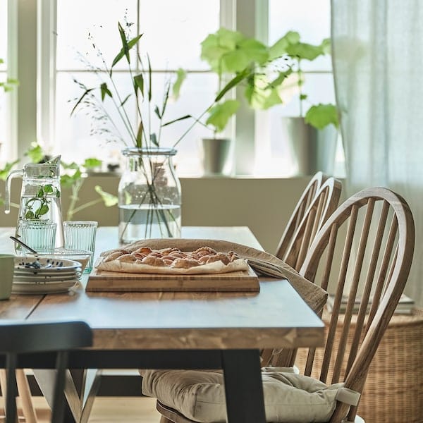 Ikea SKOGSTA - Dining table, acacia/black, 235x100 cm
