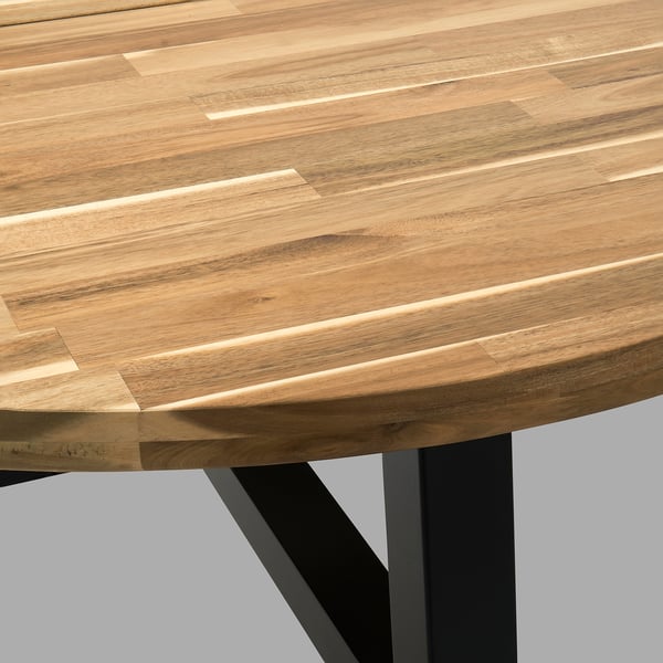 SKOGSTA dining table, acacia/black, 120 cm