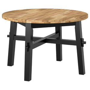 SKOGSTA dining table, acacia/black, 120 cm
