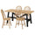 SKOGSTA table and 4 chairs, acacia/black/acacia, 160x81 cm