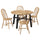 SKOGSTA table and 4 chairs, acacia/black/acacia, 120 cm