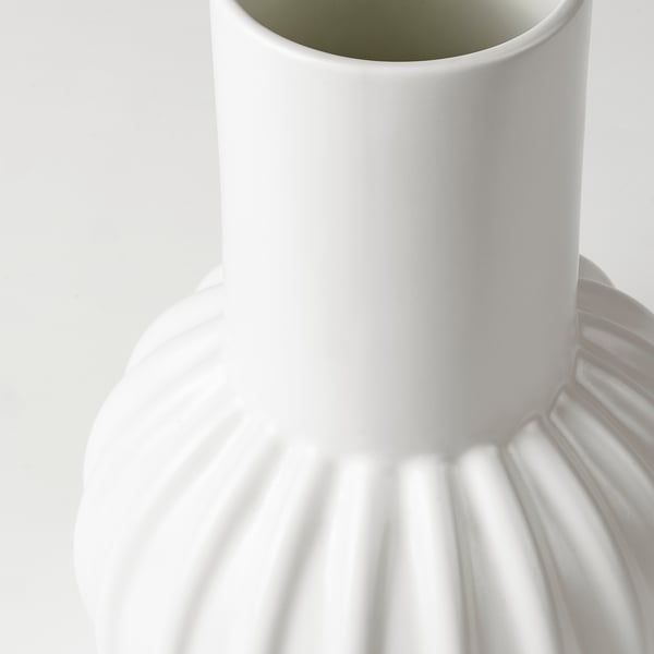 SKOGSTUNDRA vase, white, 27 cm