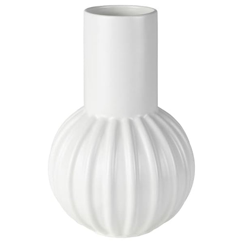 SKOGSTUNDRA vase, white, 27 cm