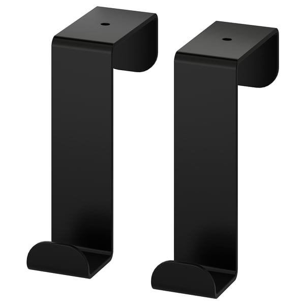 SKOGSVIKEN hook for door, black, 2x6 cm, 2 pack