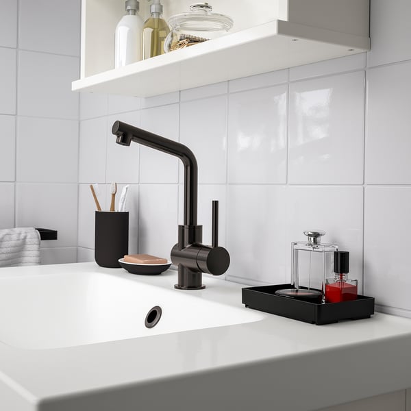 SKOGSVIKEN tray, black, 10x15 cm