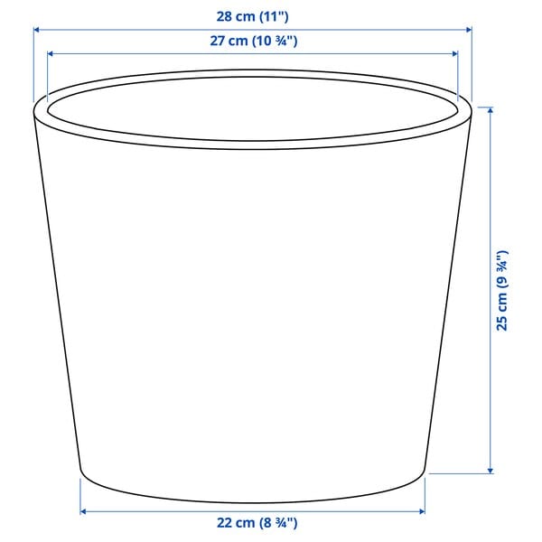 Ikea SKOGSVINBÄR - Plant pot, in/outdoor grey, 24 cm