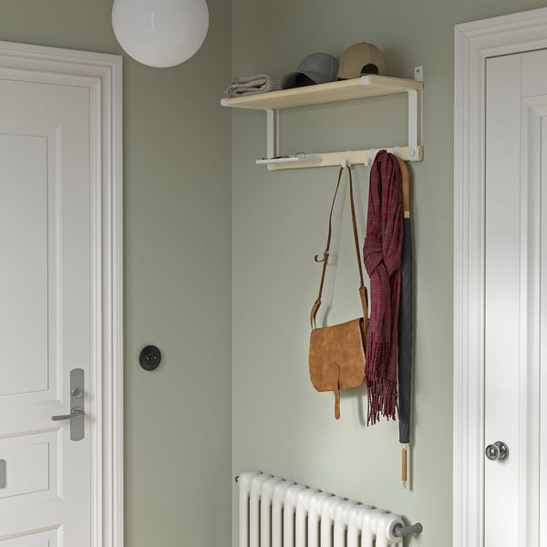 SKOMAKARE - SKOMAKARE Wall shelf, white/aspen, 65x26 cm