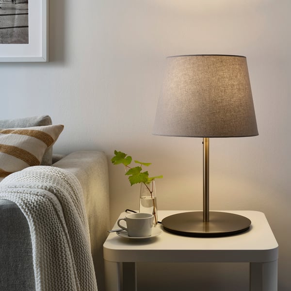 SKOTTORP lamp shade, light grey, 33 cm