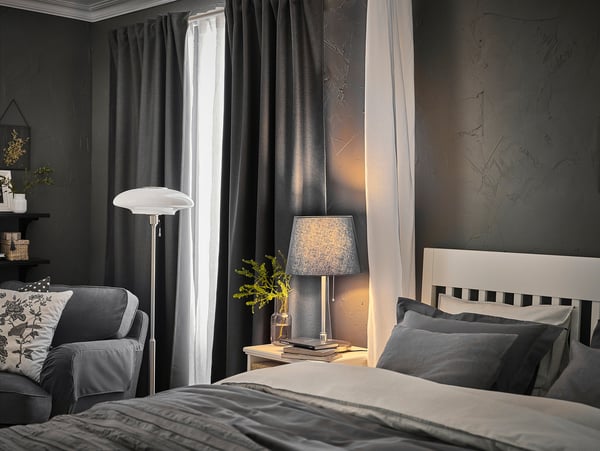 SKOTTORP lamp shade, light grey, 33 cm