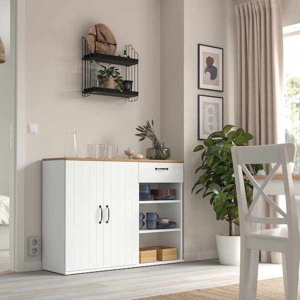 SKRUVBY - Sideboard, white, 120x38x90 cm