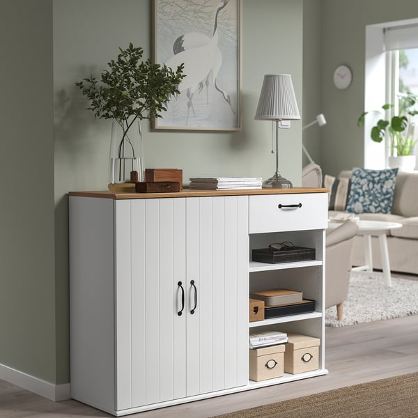 SKRUVBY sideboard, white, 120x38x90 cm