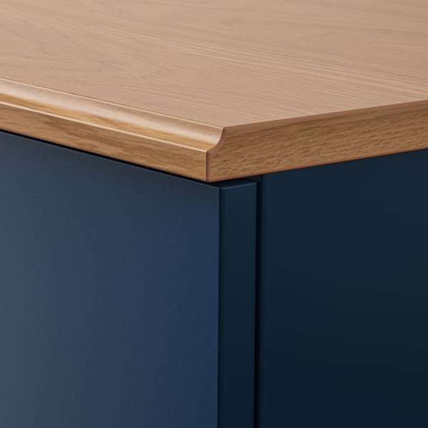 SKRUVBY sideboard, black-blue, 120x38x90 cm