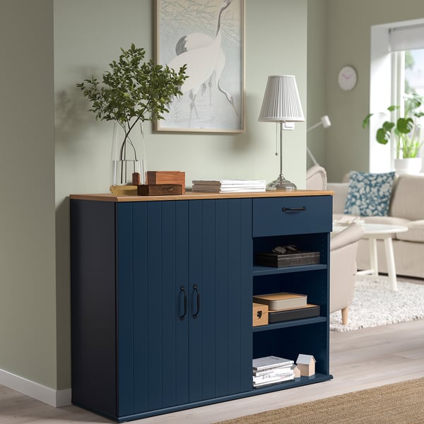 SKRUVBY - SKRUVBY Sideboard, black-blue, 120x38x90 cm