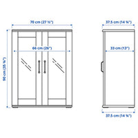 SKRUVBY - Storage combination w glass doors, white, 190x90 cm
