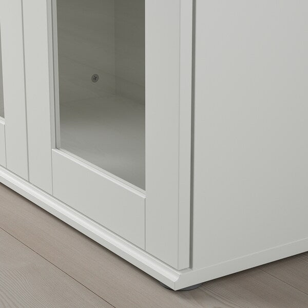 SKRUVBY - Storage combination w glass doors, white, 190x90 cm