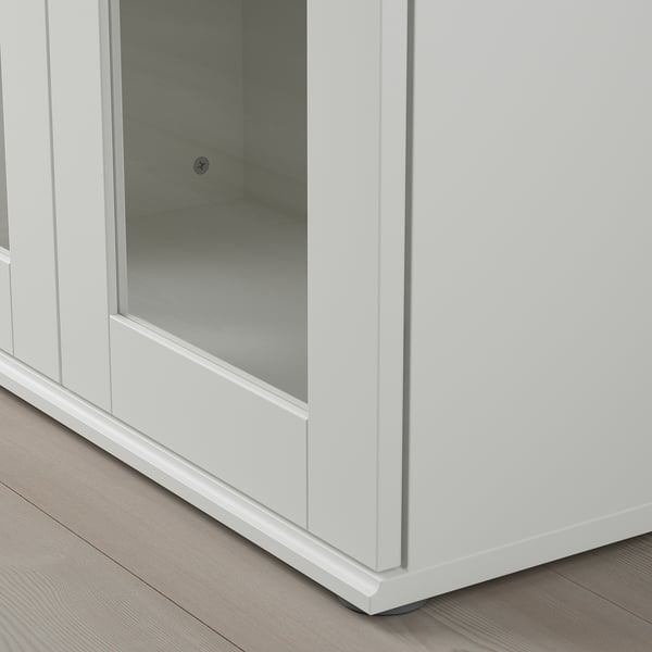 SKRUVBY storage combination w glass doors, white, 190x90 cm