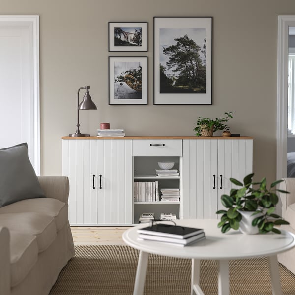 SKRUVBY storage combination, white, 190x90 cm