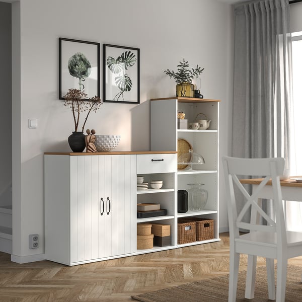 SKRUVBY storage combination, white, 180x140 cm