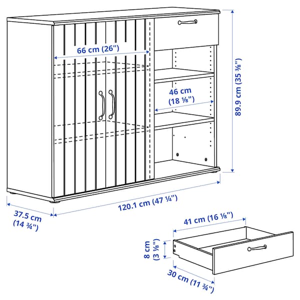 Ikea SKRUVBY - Storage combination, white, 190x90 cm