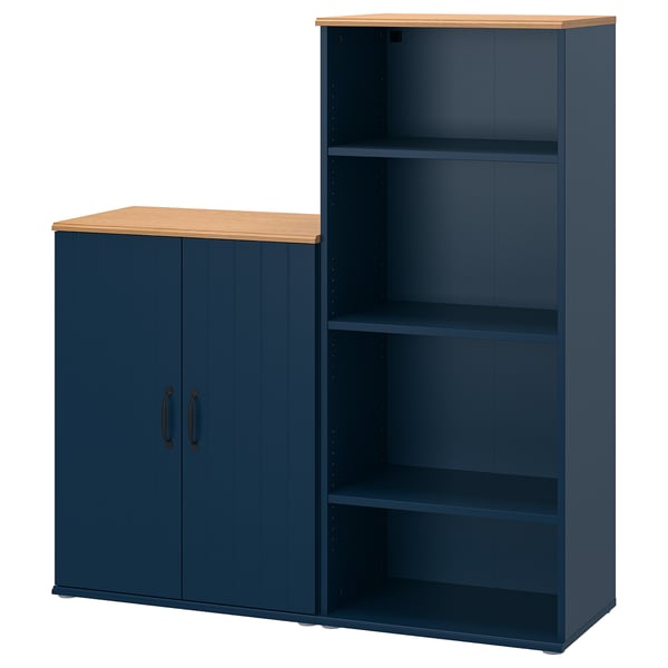 SKRUVBY storage combination, black-blue, 130x140 cm