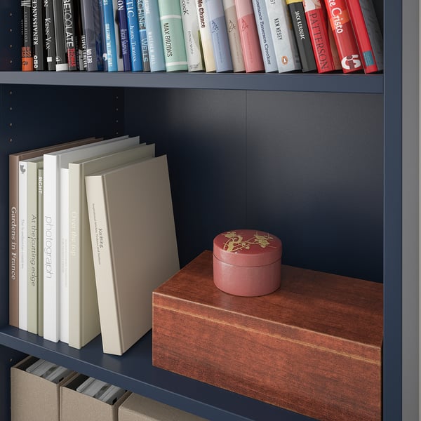 SKRUVBY storage combination, black-blue, 130x140 cm