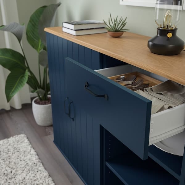 Ikea SKRUVBY - Storage combination, black-blue, 190x90 cm