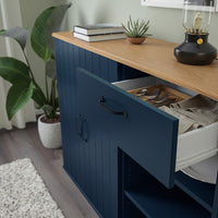 SKRUVBY - Furniture combination, blue-black,180x140 cm